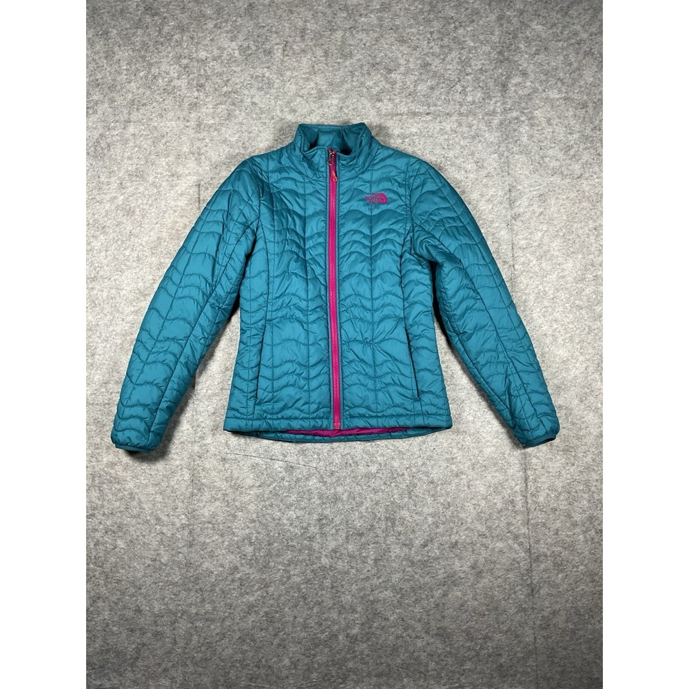 The North Face Bombay Small Blue Pink Puffer Quilt Jacket Full Zip Lightweight
